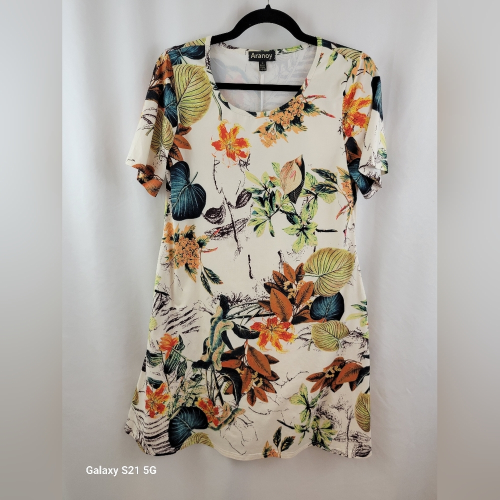 Multicolored Short Sleeve Midi Dress Size Small